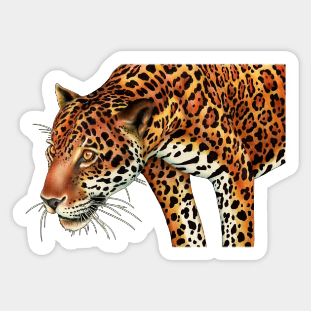 Jaguar Sticker by Tim Jeffs Art